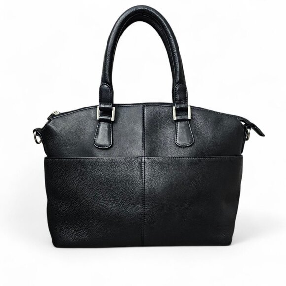 Le Donne Leather Esperanto Satchel Vaquetta Leather Black Handbag - Picture 1 of 10